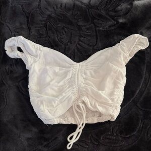 Princess Polly White Ruched Crop Top